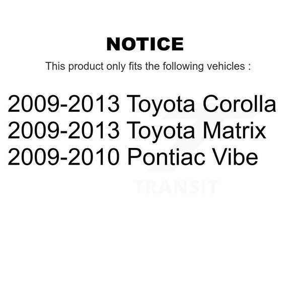 Front Strut And TOR Link Kit Mount For Toyota Corolla Matrix Pontiac Vibe